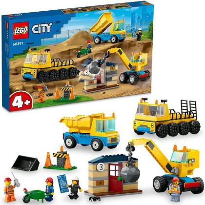 Entreprenørmaskiner og nedrivningskran 60391 LEGO® City