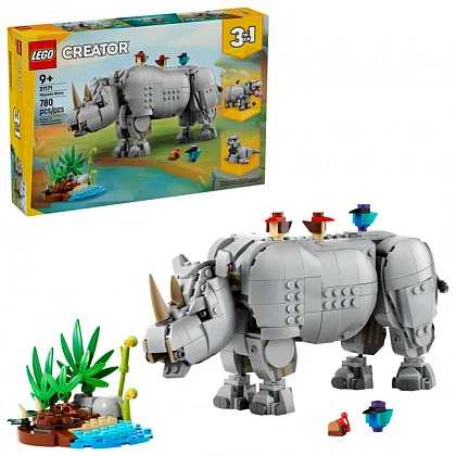 Vilda djur: majestätisk noshörning med fåglar 31171 LEGO® Creator 3in1