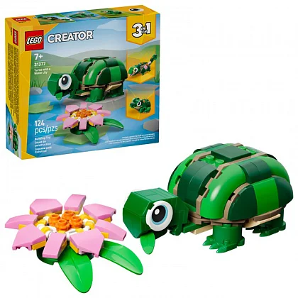 Broască-țestoasă cu o floare de nufăr 31377 LEGO® Creator 3in1