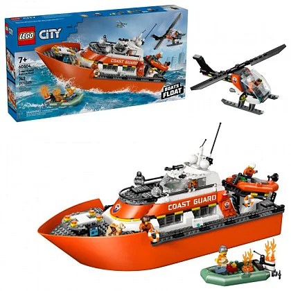 Záchranný člun pobřežní hlídky a vrtulník 60504 LEGO&reg; City